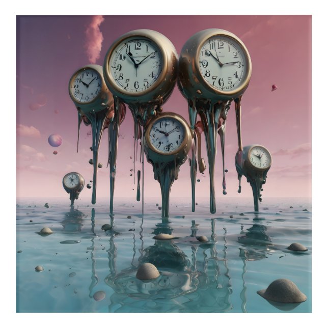 Time Stands Still: Surrealist Wall Art (Front)