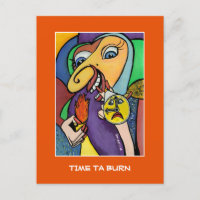 Time Ta Burn On Orange  - Time Pieces Postcard