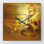 Time To Awaken...buddha Quote Clock at Zazzle