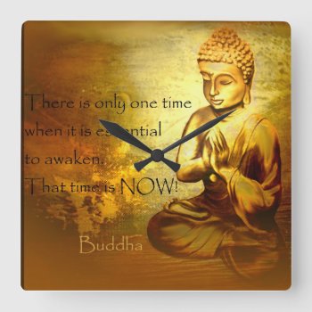 Time To Awaken...buddha Quote Clock by Avanda at Zazzle