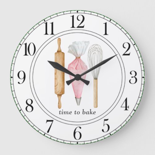 Time To Bake Bakers Tools Bakers Large Clock