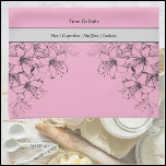 Time to Bake Pink and Black Kitchen Towel<br><div class="desc">Get inspired to bake with this stylish baby pink kitchen towel. Make it yours with a list of your favorite treats or a baking quote to make this truly unique. Complete the look with the matching apron and oven mitt set from the Time to Bake Collection!</div>