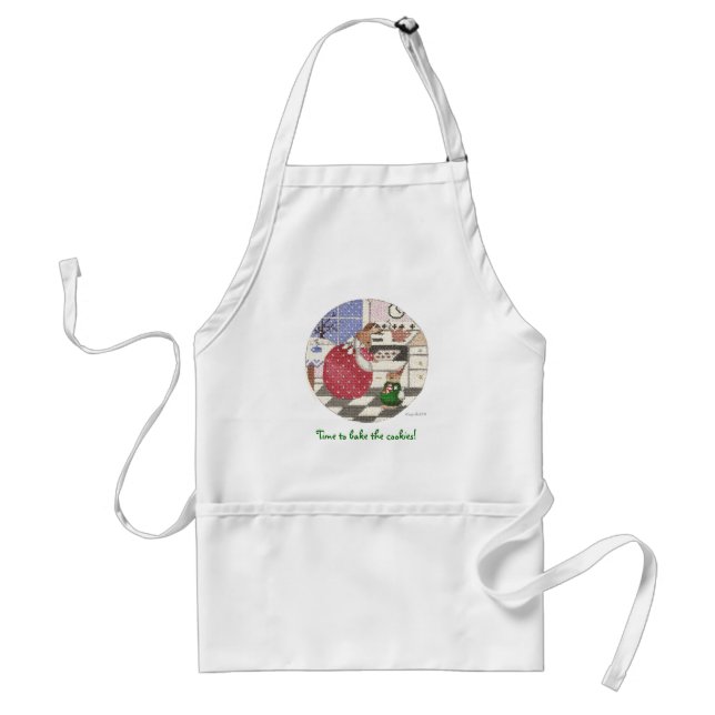 Time to bake the cookies! adult apron (Front)