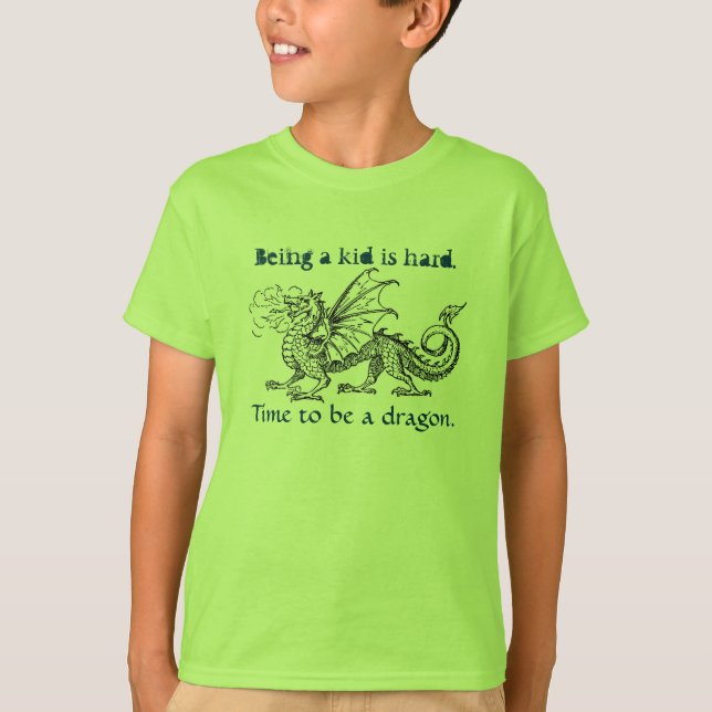 "Time to Be a Dragon" Girl's T-Shirt (Front)