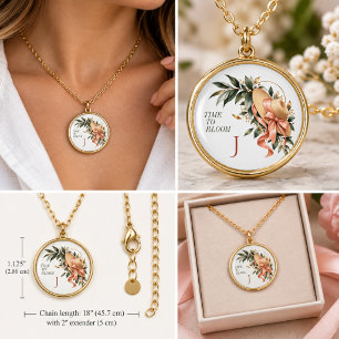 Time to Bloom Garden Lover Retirement Keepsake Gold Plated Necklace