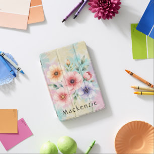 Time To Bloom Tie Dye Florals Personalized  iPad Mini Cover