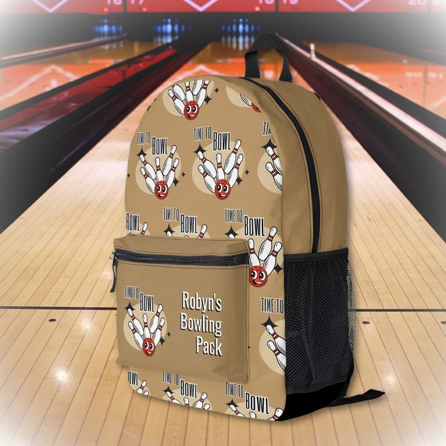 Time to Bowl Personalized Printed Backpack (Creator Uploaded)