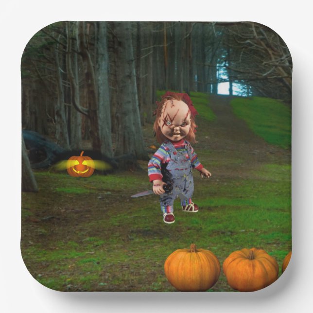 Time to carve the pumpkins. paper plates (Front)
