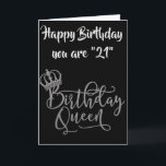 TIME TO CELEBRATE "21st" BIRTHDAY QUEEN Card<br><div class="desc">If you like THIS CUTE PUP take a look around for MORE BIRTHDAYS and other HAPPY TIMES we celebrate for sure :) AND DON'T FORGET YOU CAN CHANGE THE "AGE" AND "VERSE" ON ALL CARDS AT ALL NINE OF MY STORES IN A MATTER OF MINUTES! THANKS FOR STOPPING BY!</div>