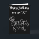 TIME TO CELEBRATE "21st" BIRTHDAY QUEEN Card<br><div class="desc">If you like THIS CUTE PUP take a look around for MORE BIRTHDAYS and other HAPPY TIMES we celebrate for sure :) AND DON'T FORGET YOU CAN CHANGE THE "AGE" AND "VERSE" ON ALL CARDS AT ALL NINE OF MY STORES IN A MATTER OF MINUTES! THANKS FOR STOPPING BY!</div>
