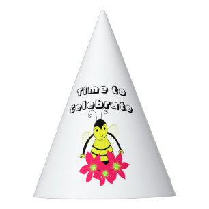 Time To Celebrate Bee With Flowers Party Hat
