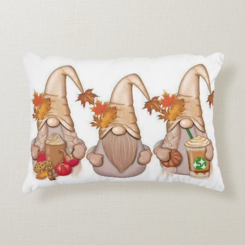 TIME TO CELEBRATE FALL W COOL GNOMES ACCENT PILLOW
