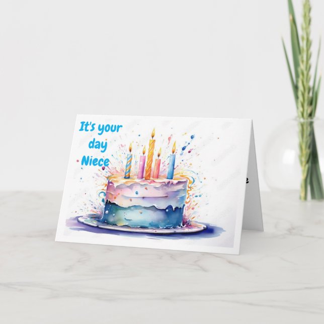 **TIME TO CELEBRATE** NIECE ON BIRTHDAY CARD (Front)