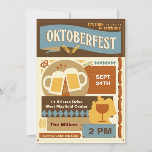 Time To Celebrate Oktoberfest Party Invitation