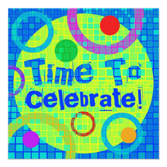 Time To Celebrate Party Invitation Multicolor