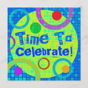 Time To Celebrate Party Invitation Multicolor