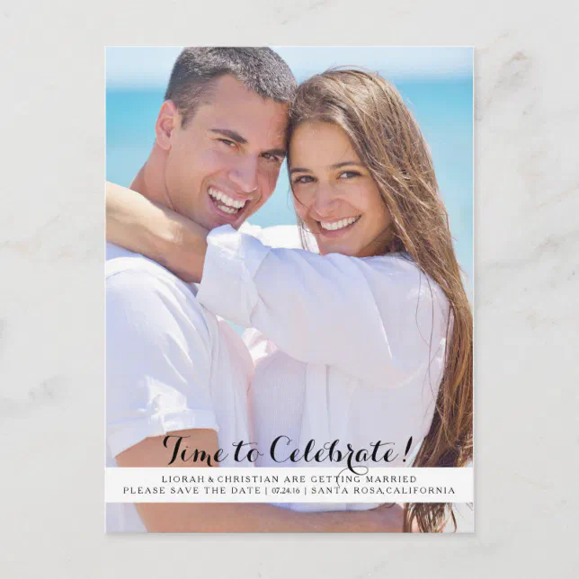 Time to Celebrate Save the Date Postcard | Zazzle