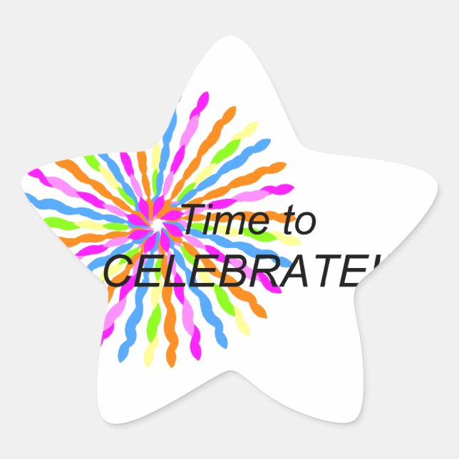 Time to Celebrate Star Sticker (Front)