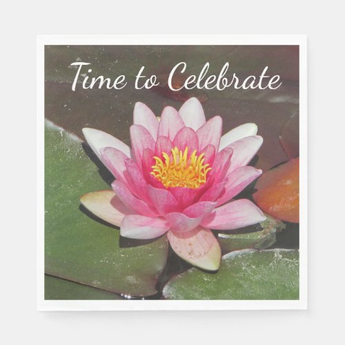 Time to Celebrate Water Lily Flower Celebration Napkins