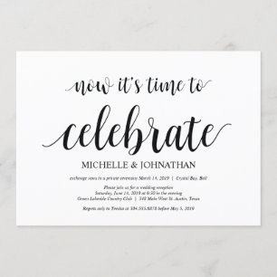 time to celebrate, wedding elopement invites