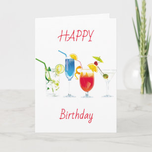 Cocktail Drink Birthday Cards Zazzle