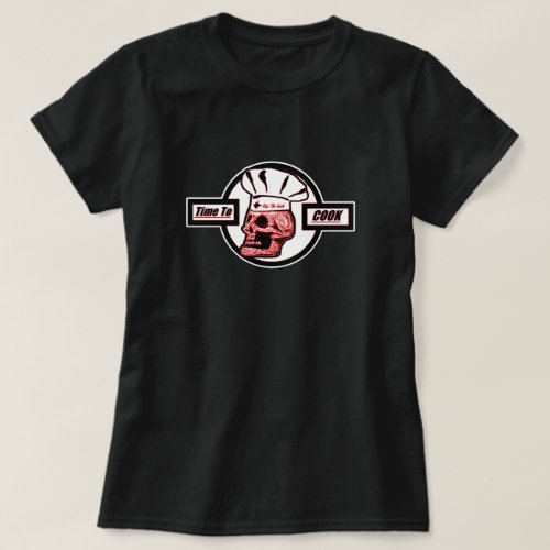 Time to Cook _ BlackRed  White Graphic Logo T_Shirt