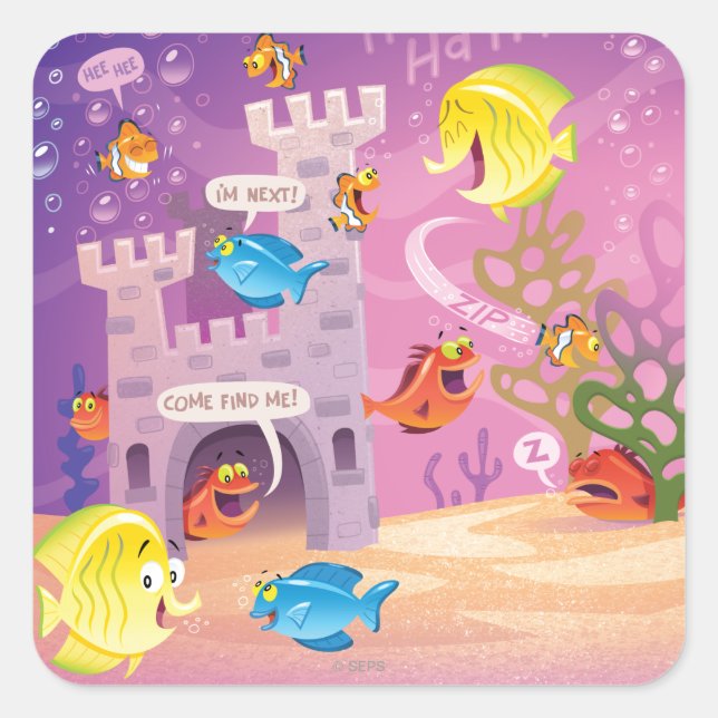 Time To Count-Under the Sea Square Sticker (Front)