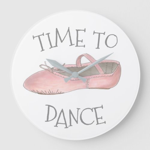 Time to Dance Ballet Shoe Studio Ballerina Teacher Large Clock