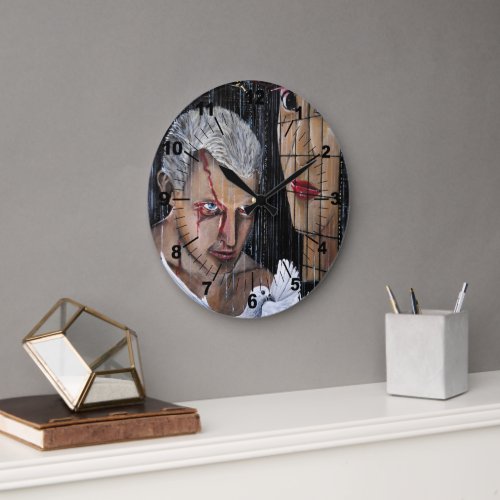 Time to Die! Painting by Alfred Fox Large Clock