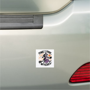 Time to Dink Witches Spooky Pickleball Halloween   Car Magnet