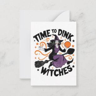 Time to Dink Witches Spooky Pickleball Halloween   Note Card