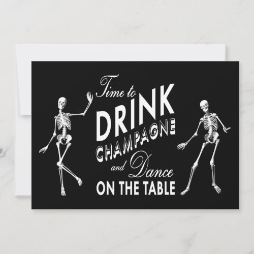 Time to Drink Champagne Halloween Wedding Invite