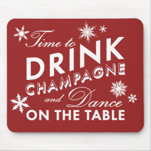 Time to Drink Champagne Holiday Mouse Pad