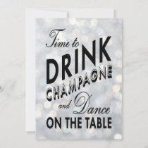 Time to Drink Champagne Holiday Party Invitation