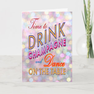 Time to Drink Champagne in colors Holiday Card