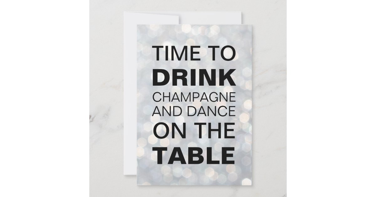 Time to Drink Champagne Silver Birthday Invitation | Zazzle