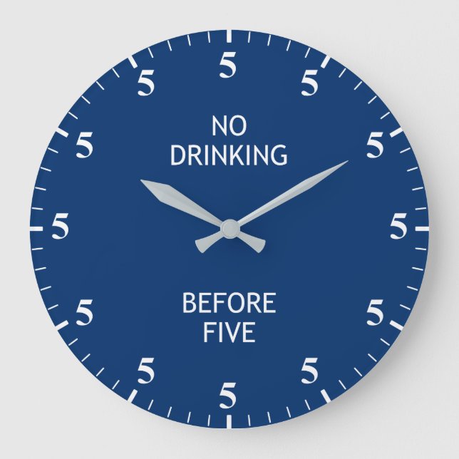Time to Drink Funny Bar Pub Alcohol Fan Blue Clock (Front)