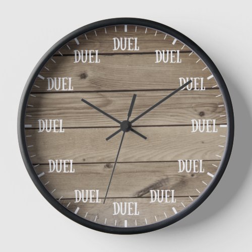Time to Duel Clock _ faux wood texture