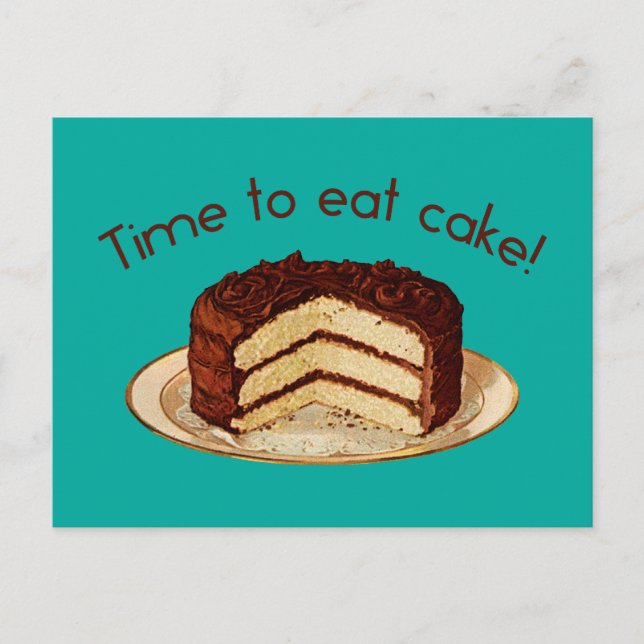 Time to Eat Cake Postcard (Front)