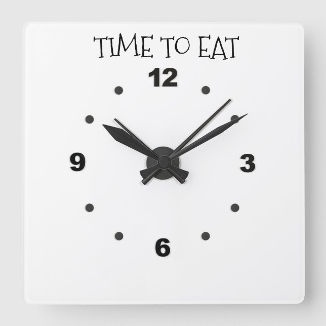 Time To Eat Wall Clock by Warrior_Wares_Inc (Front)