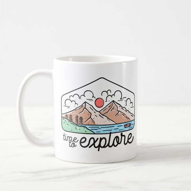 Time To Explore Coffee Mug (Left)