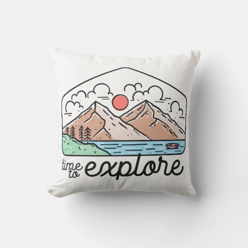 Time To Explore Throw Pillow