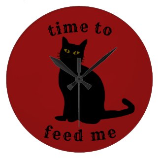 Time To Feed Me Cat Clock