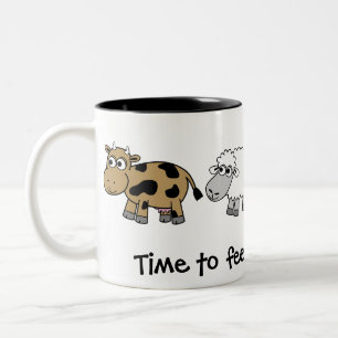 Time to feed the animals! Virtual Farmers Two-Tone Coffee Mug