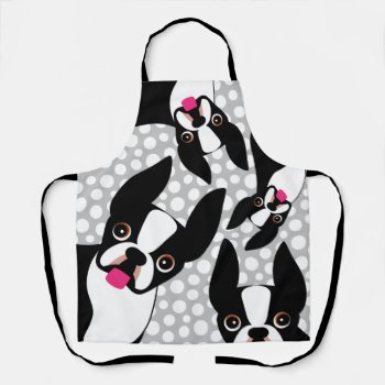 Time To Feed The Boston Terriers Apron by DoodleDeDoo at Zazzle