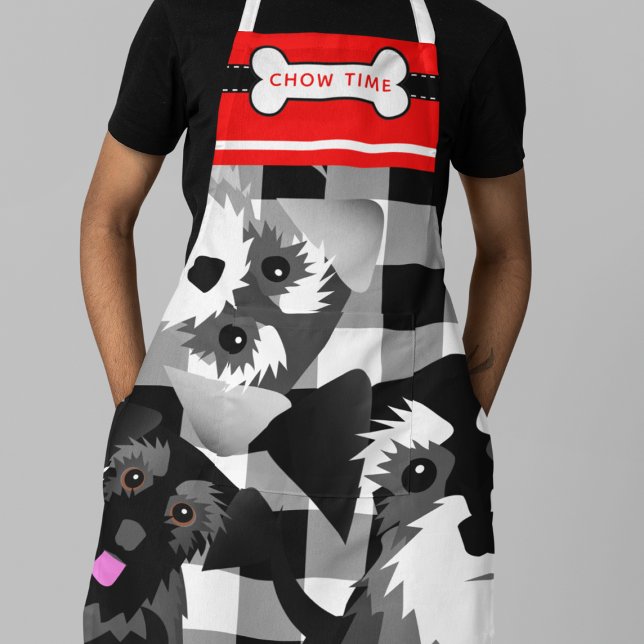 Time to Feed the Schnauzers Funny Dog Lover Apron (Creator Uploaded)