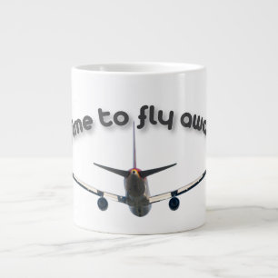 Time to fly away giant coffee mug