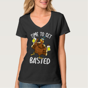 Time To Get Basted  Beer Thanksgiving Turkey  Men T-Shirt