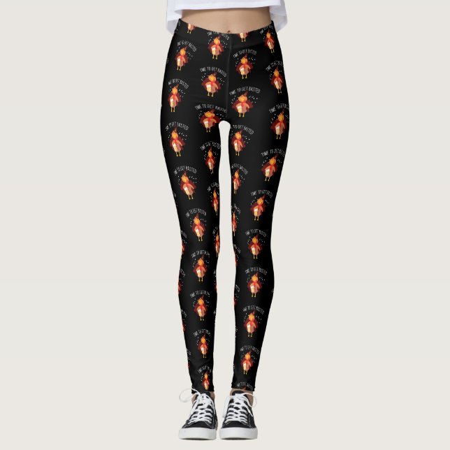 Time To Get Basted Beer Turkey Thanksgiving Leggings (Front)