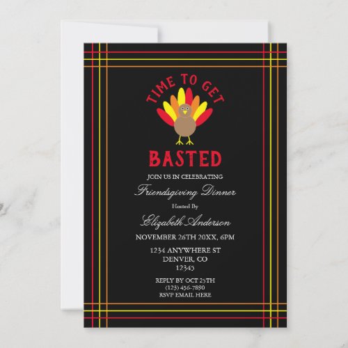 Time To Get Basted Friendsgiving Turkey Invitation